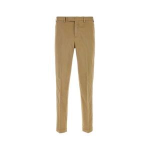 Pt Torino Men Beige Stretch Cotton Pant